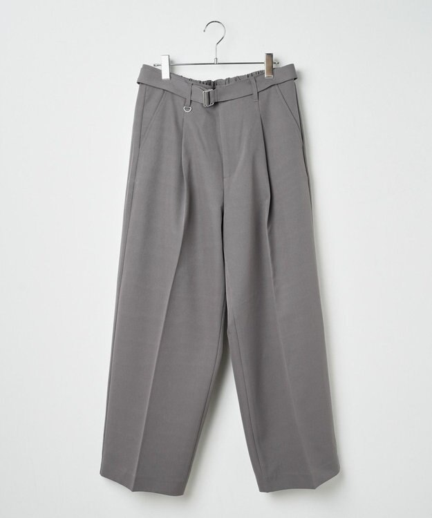 WEGO トロミ　ベルト付きワイドスラックス ダークグレー