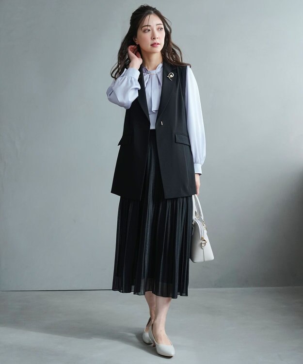 ANY SIS L セレモニーダブルクロス ジレ ブラック