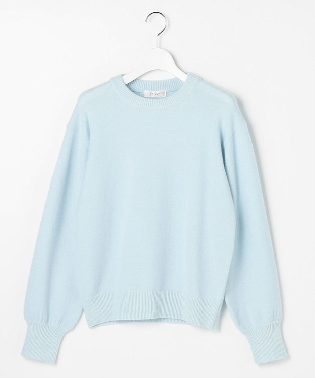Feroux クルーネックニット プルオーバー スカイブルー系