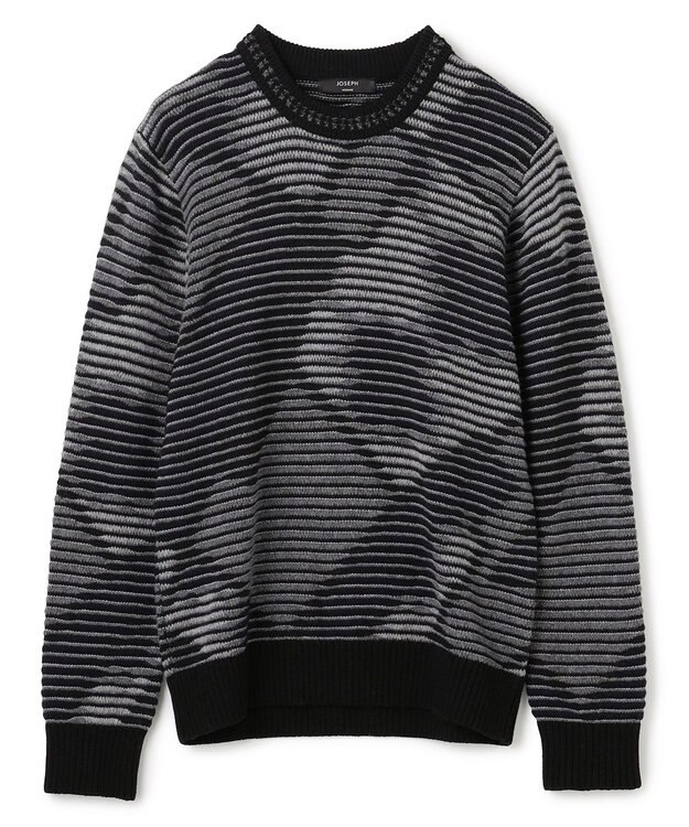 JOSEPH HOMME モロッカンブラインドジャガード　クルーネックニット ブラック系5