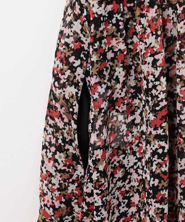 組曲 【先行予約】インプレッションフラワープリント フレアワンピース ピンクフラワー系