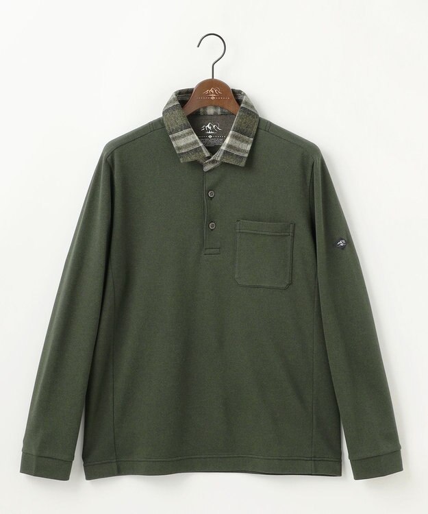 JOSEPH ABBOUD MOUNTAIN 【オーガニックコットン使用/JAPANファブリック】アウトドア ポロ カーキ系