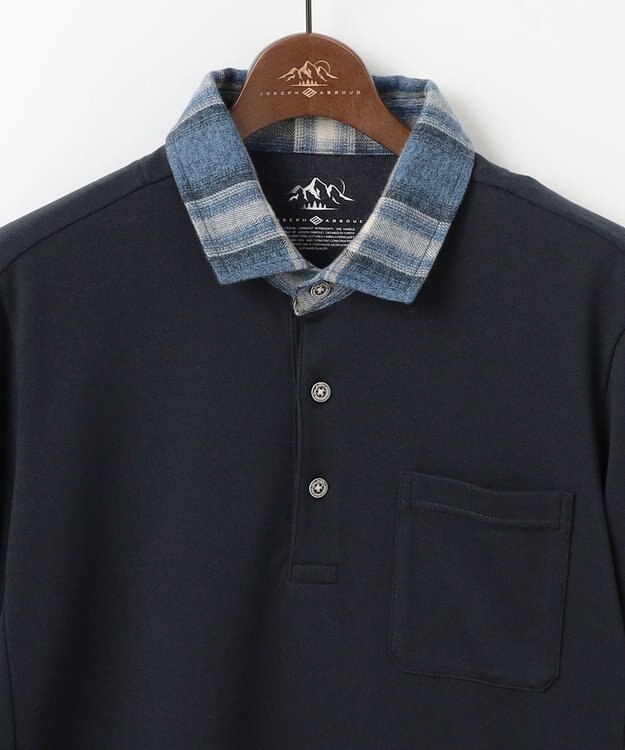 JOSEPH ABBOUD MOUNTAIN 【オーガニックコットン使用/JAPANファブリック】アウトドア ポロ ネイビー系