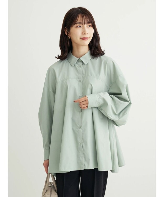 Green Parks ・ｆｕｒｒｙ　ｒａｔｅ　変形キリカエシャツチュニック Gray