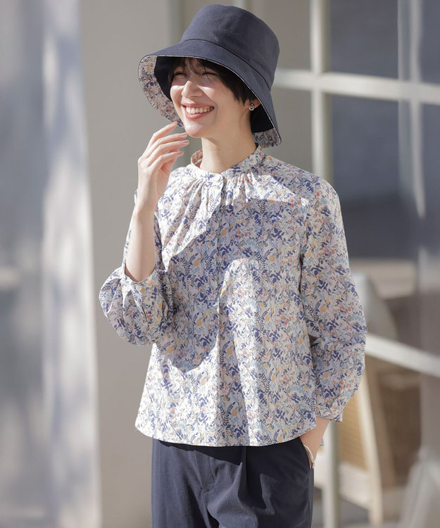 J.PRESS LADIES 【洗える・UVカット・畳める】LIBERTY HAT ネイビー系