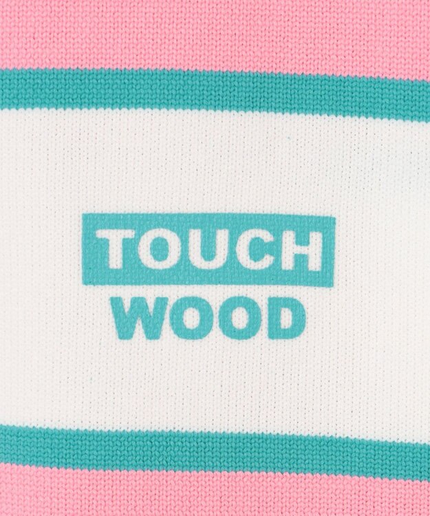 PW CIRCULUS 【WOMEN】【洗える/イージーケア】ロゴ ボーダー ニット ゴルフウェア レディース ピンク系1