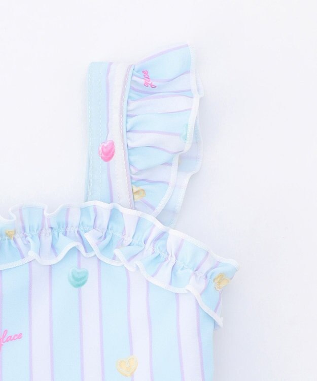 ANY KIDS 【UVカット】フリルワンピース水着 サックスブルー×アイス