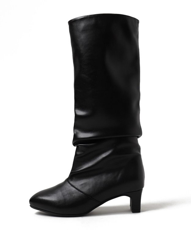 WEGO シャーリングポインテッドロングブーツ ブラック