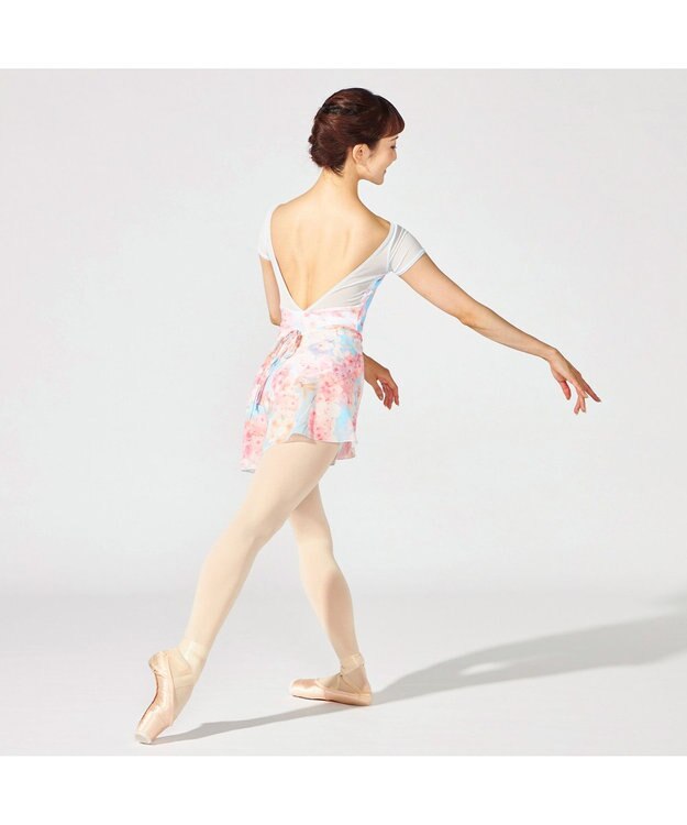 Chacott 【MAY NAGAHISA】キャップスリーブレオタード チェリーピンクプリント