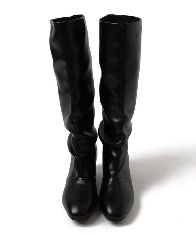 WEGO シャーリングポインテッドロングブーツ ブラック