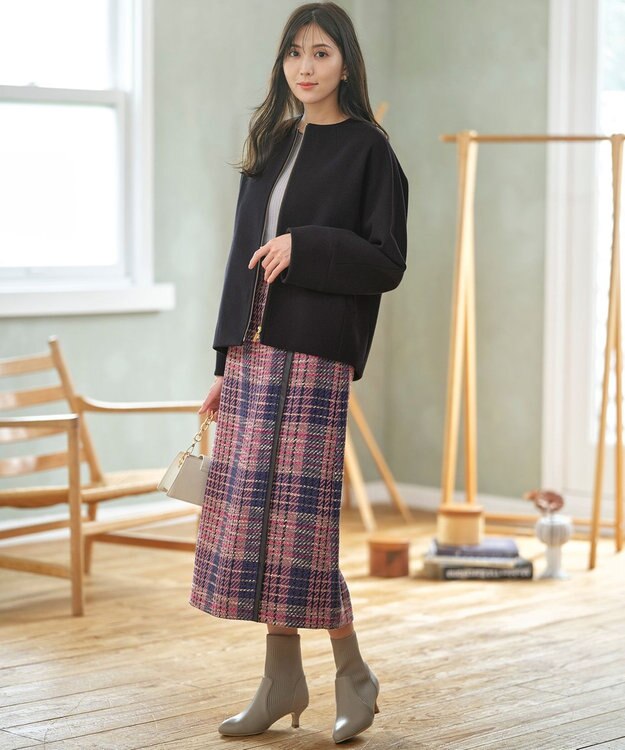 ANY SIS 【23.0~24.5cm】リブポインテッド ブーツ グレージュ