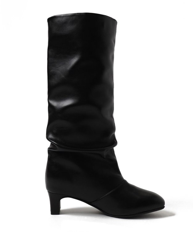 WEGO シャーリングポインテッドロングブーツ ブラック