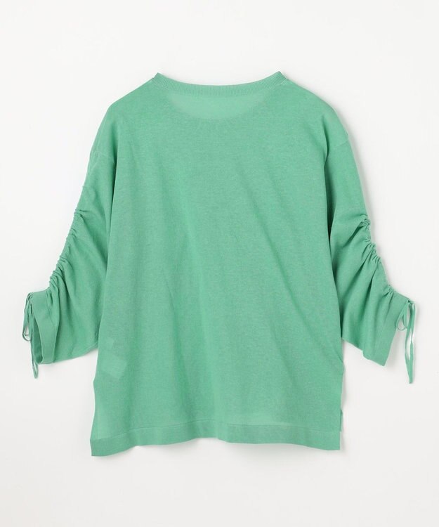 ANY L シアーシャーリングスリーブニット グリーン