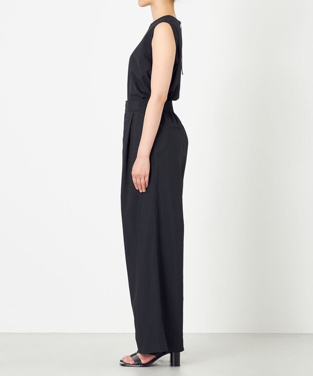 NAVE 【ReNAVE・洗える/撥水加工/接触冷感/UVケア/セットアップ】ナイロンタスラン ワイドパンツ ブラック系