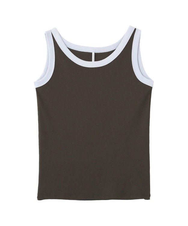 AMERICAN HOLIC バイカラーテレコタンクトップ Dark Brown