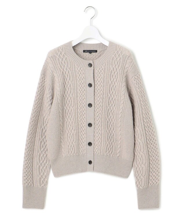 23区 S 【洗える】カシミヤブレンド ケーブルニットカーディガン ベージュ系