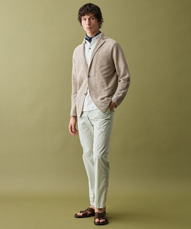 JOSEPH ABBOUD 【日本製】RCF綿ローン ペイズリープリント スカーフ ピーコックグリーン系7