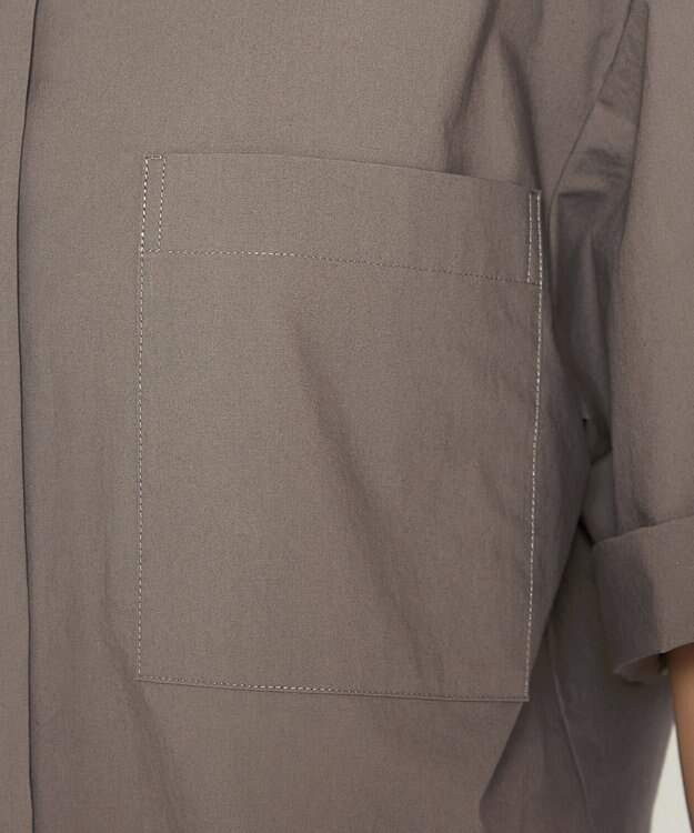 uncrave 【洗濯機洗い可】カラータイプライター ショートシャツ（uncrave WHITE） グレージュ