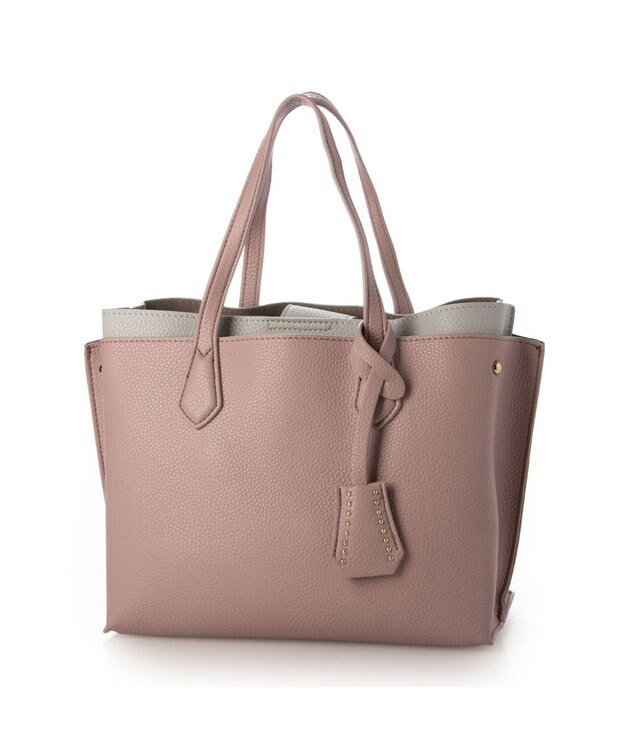 UNBILLION カシュカシュ cachechche / セパレートカラーパーテーショントート ラベンダーグレー