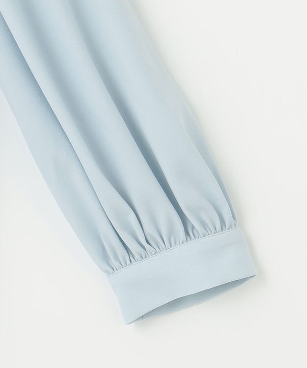 Feroux リボンタイパフスリー ブブラウス スカイブルー系