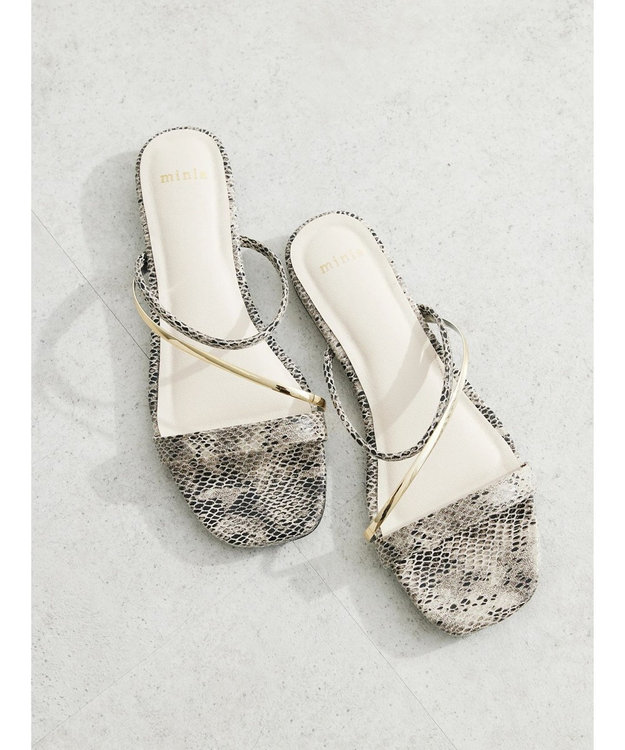 Green Parks ・ｍｉｎｉａ　ナローストラップミュール Python