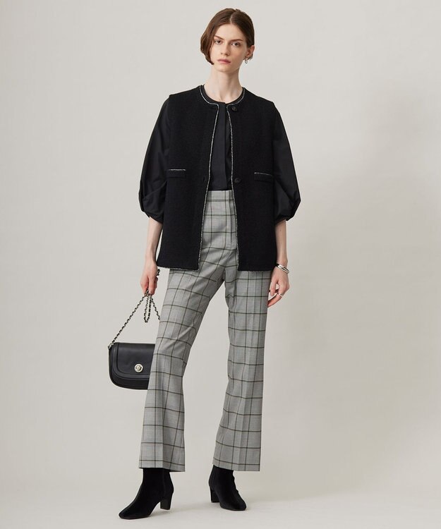 ICB T/Rグレンチェック　セミフレアパンツ グレンチェック系