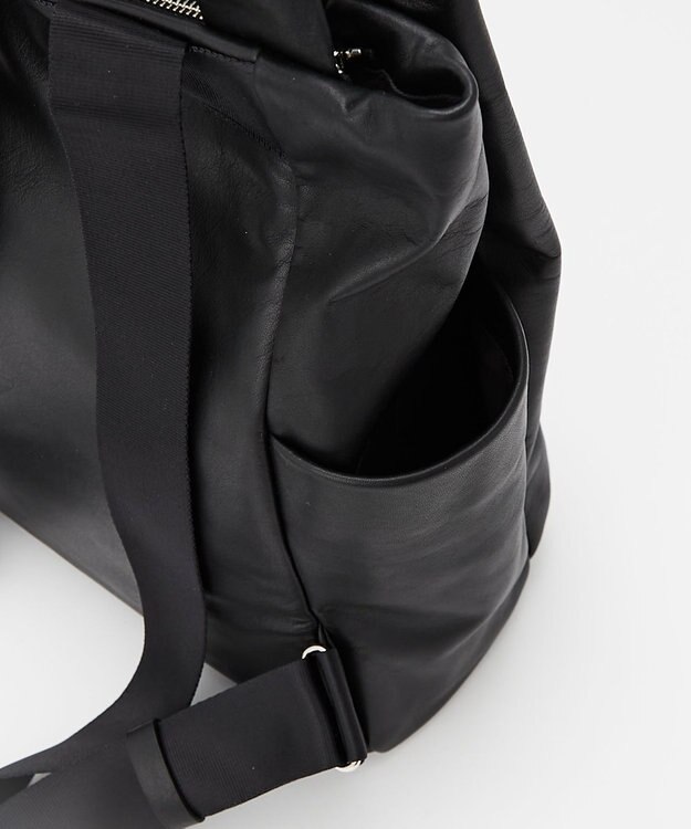 russet ＜約10リットル/690g＞2ハンドルレザーリュックサック(SF-259) Black