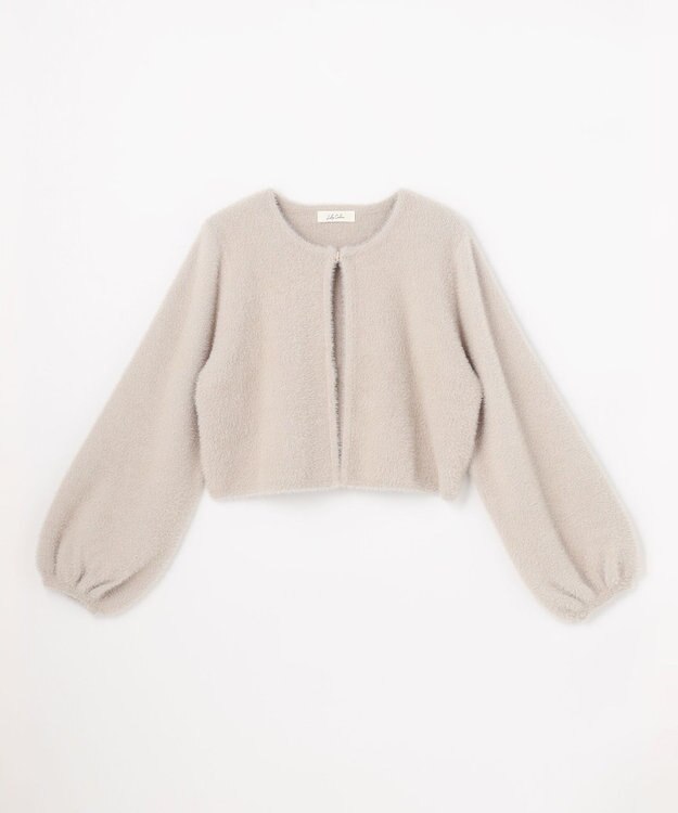 ANY SIS L 【Lily Calin】フェザーニット カーディガン ライトグレー