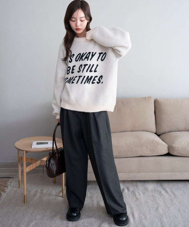 WEGO 【2025年秋冬新作】フラッフィーグラフィックニットBIGプルオーバー 柄3