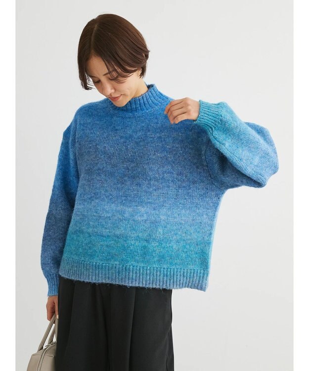 Green Parks グラデーションニットプルオーバー Blue
