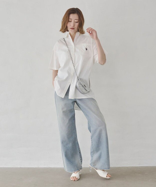 WEGO USPOLOハーフスリーブシャツ ホワイト