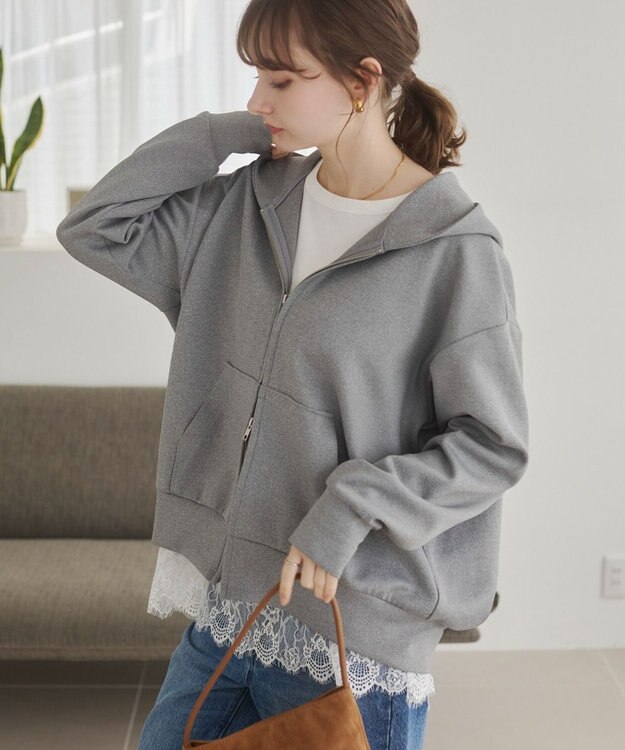 WEGO 【ANGIE VINTAGE】裾レースドッキングロンT ホワイト