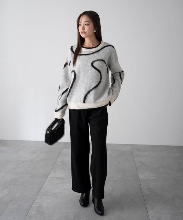 WEGO 【WEB限定/25年秋冬新作/ウエストゴム】裏ベロアワイドイージーパンツ ブラック