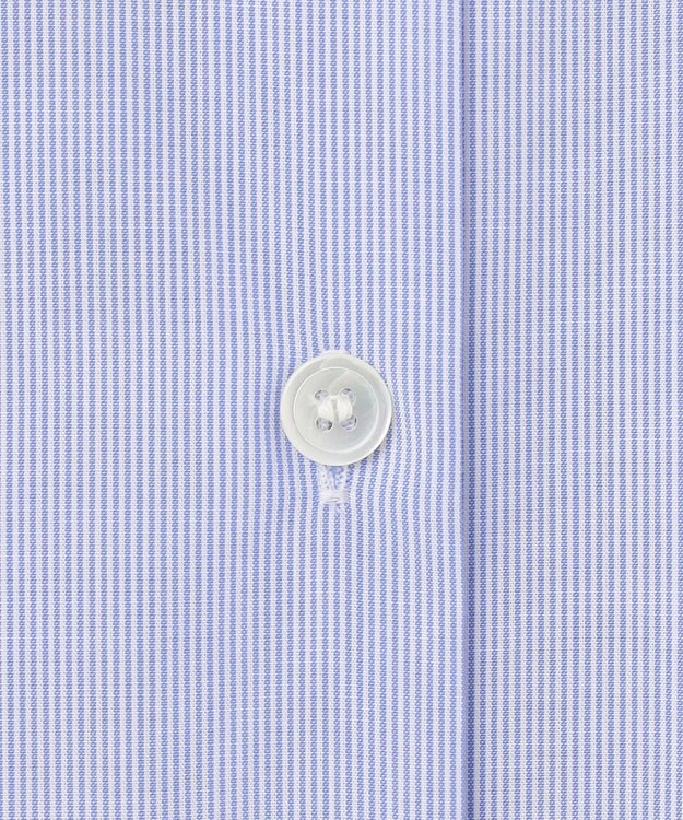 ICB L 【洗える】クリーンブロード バンドカラーブラウス ブルーストライプ系