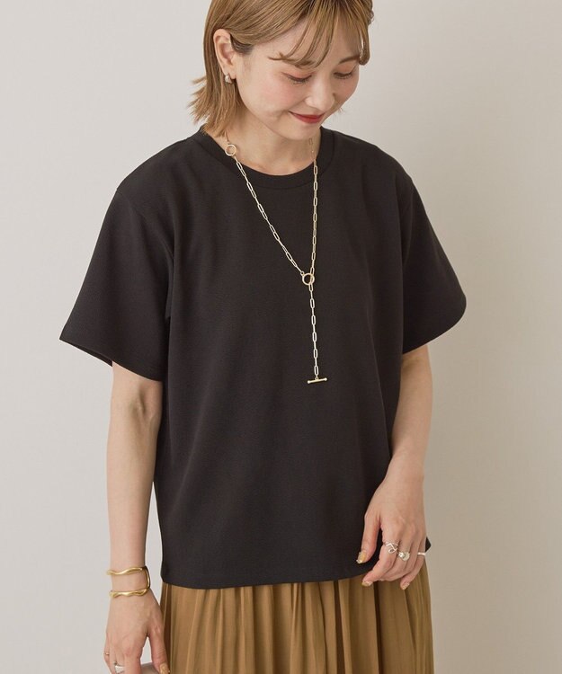 AMERICAN HOLIC ジョーゼット半袖プルオーバー Black