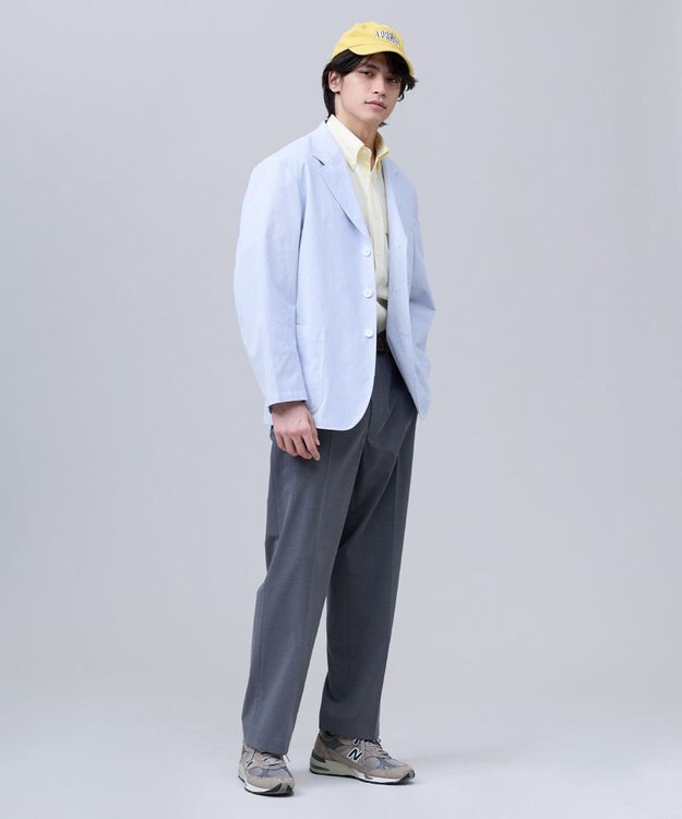 J.PRESS MEN 【J.PRES ORIGINALS】【UNISEX】Cordlane Seersucker 3B Sack Jacket サックスブルー系1