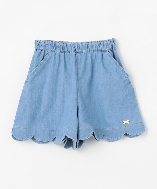 ANY KIDS 裾スカラップ ショートパンツ ブルーデニム