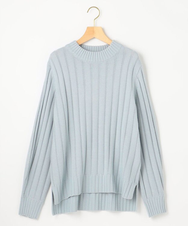 組曲 バルキーワイドリブ ニット サックスブルー系