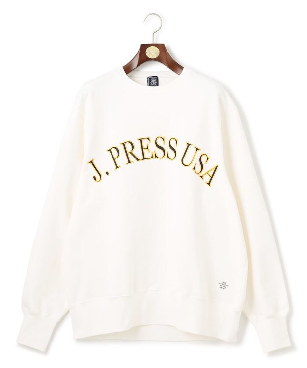J.PRESS MEN 【J.PRESS ORIGINALS】FABRIC LOGO SWEATSHIRT アイボリー系