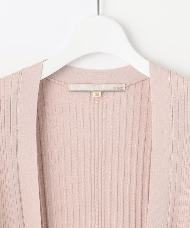 自由区 【洗える】ハイツイストコットンアセテート ニットカーディガン ピンク系