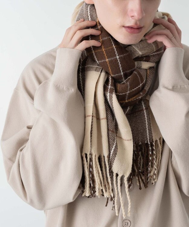 WEGO 【ユニセックス着用ITEM】大判ストール ブラウンその他