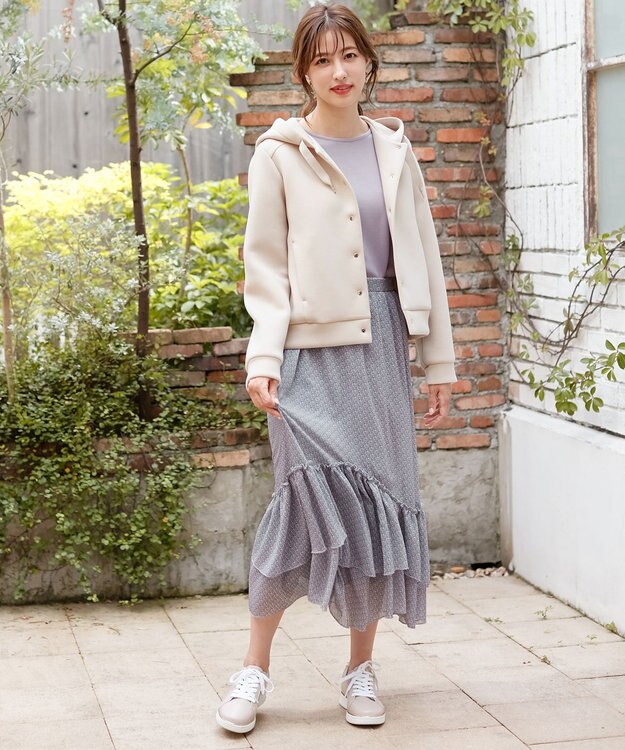 ANY SIS 【洗える】ティアードプリント スカート ラベンダー