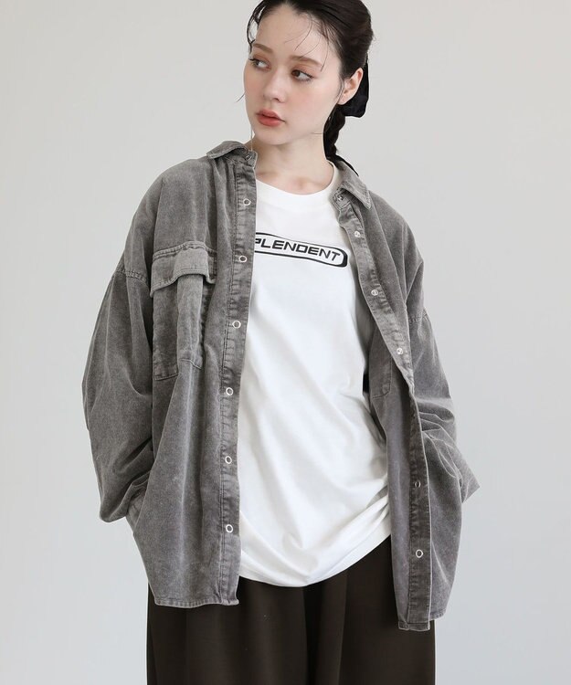 Green Parks ・ＥＬＥＮＣＡＲＥ　ＤＵＥ　ケミカルコーデュロイシャツ Gray