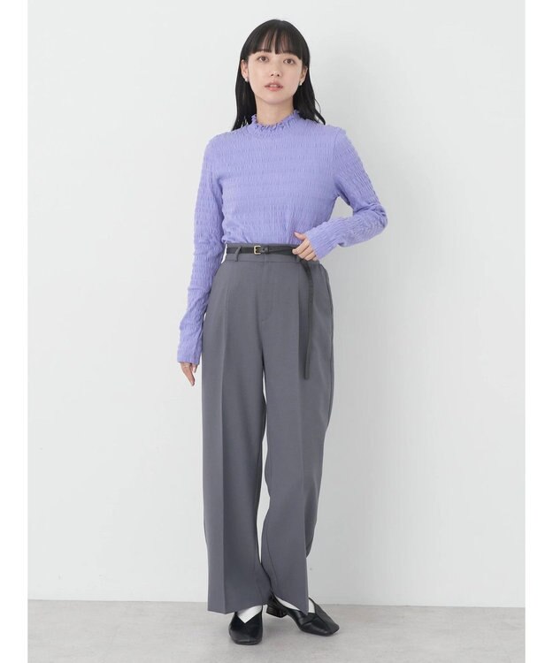 earth music&ecology シャーリングハイネックプルオーバー Lavender