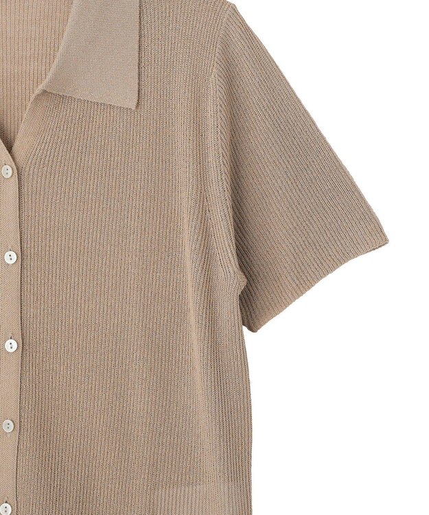 AMERICAN HOLIC 襟付きスキッパー半袖ニットポロ Beige