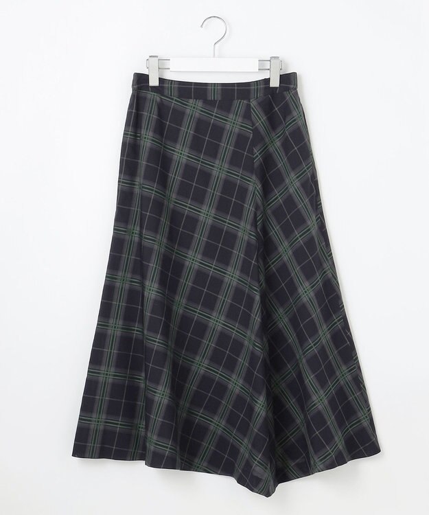 J.PRESS LADIES L 【WEB限定カラーあり・洗える】SOFT SHEER チェック フレア スカート 【WEB限定】ネイビーチェック系
