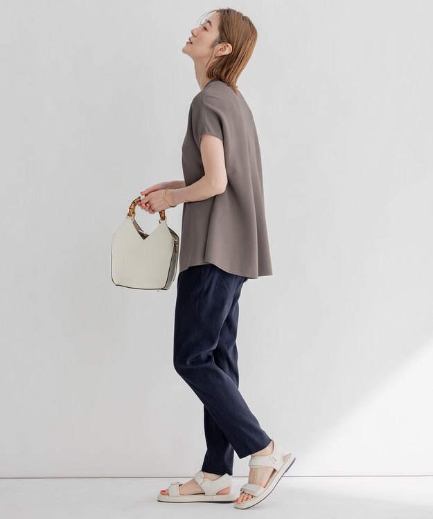 23区 【洗える】レーヨンポリエステルストレッチ フレア ニット グレー系