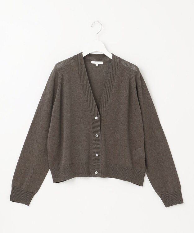 自由区 S 【カタログ掲載・洗える】ペーパーブレンドショート カーディガン スレート