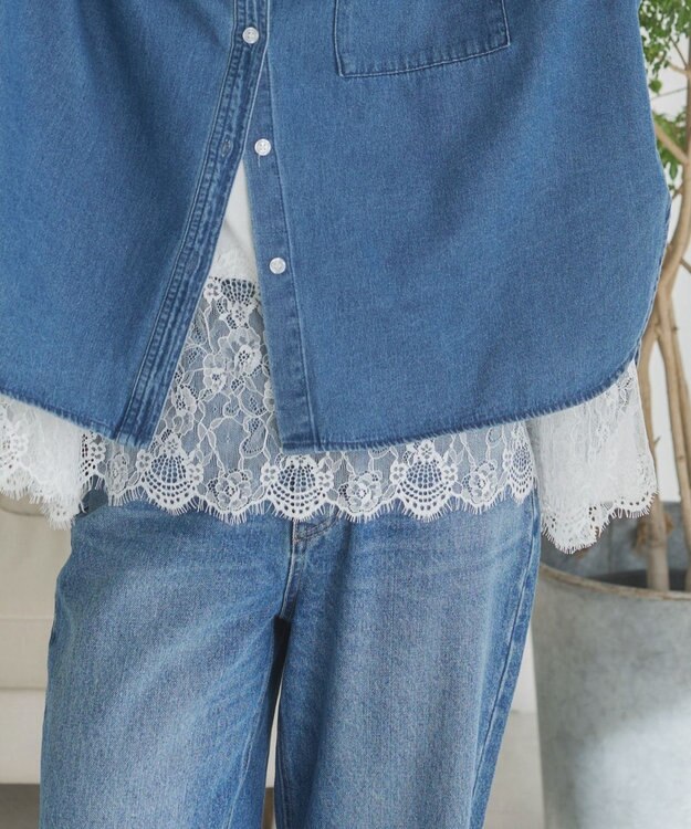 WEGO 【ANGIE VINTAGE】裾レースドッキングロンT ホワイト