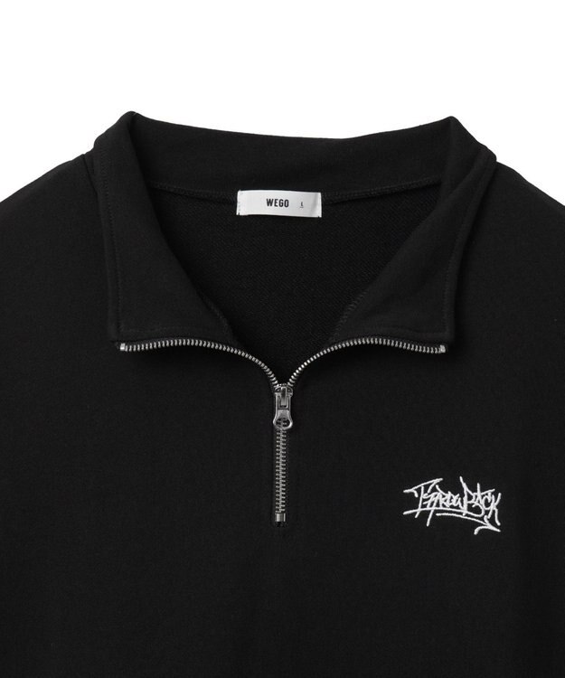 WEGO 【ユニセックス着用ITEM】ノースリハーフジッププルオーバー ブラック